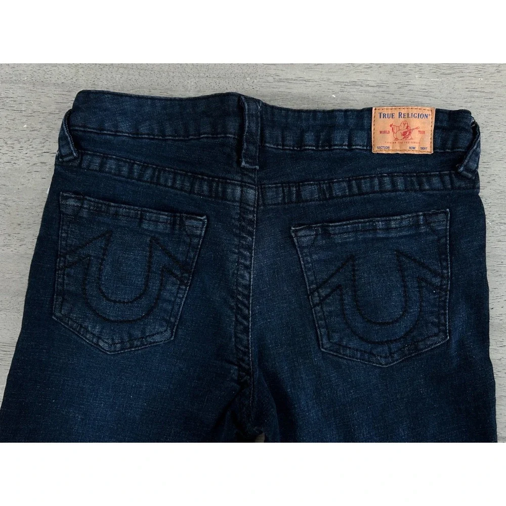 True Religion Boys Relaxed Slim Distressed Dark Wash Denim Jeans Size 16